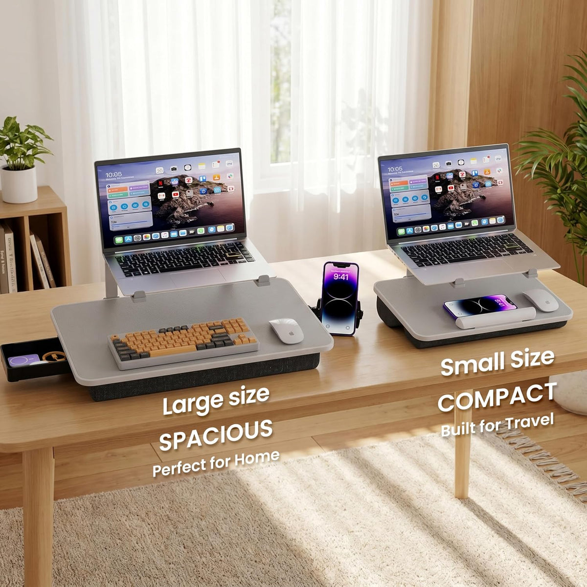 Laptop Lap Desk with Cushion, Laptop Stand for Bed with Pillow