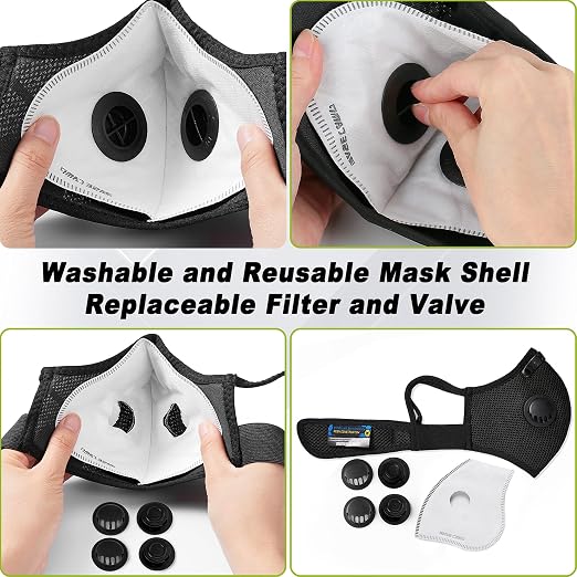 BASE CAMP Upgrade M Plus Dust Mask 2 Pack, Breathable Reusable Dust Face Mask