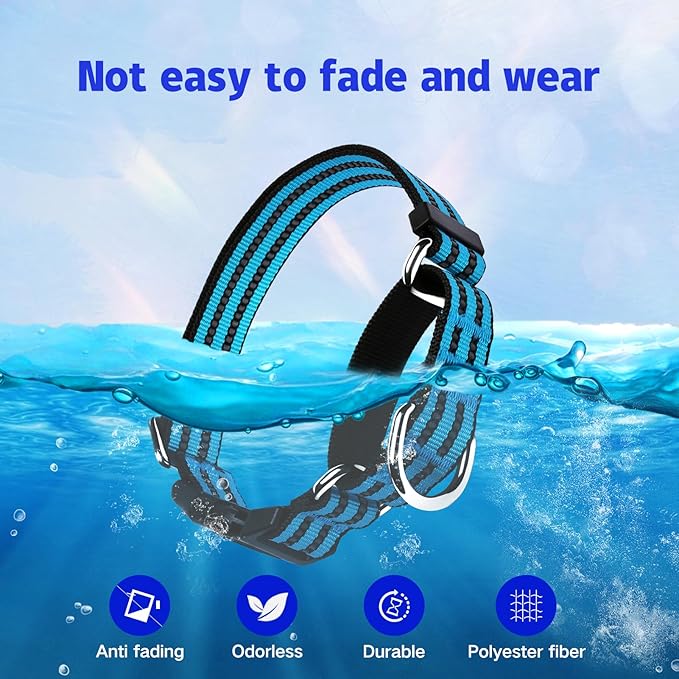 Martingale Dog Collar, Adjustable Nylon Reflective Collar with Buckle No Pull Dog Collar for Small Medium Large Dogs(Blue S