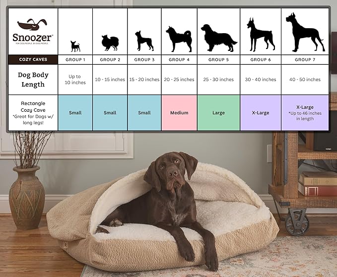 Snoozer Pet Products Rectangle Cozy Cave Dog Bed, Small, Olive