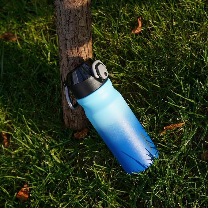 BJPKPK 18 oz Water Bottle with Straw & Handle, Insulated Stainless Flask | Leak