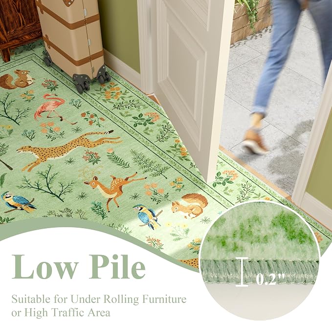DUKINO 2x5 Rug for Hallway, Washable Kitchen Runner Rug