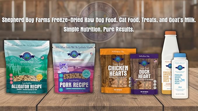 Shepherd Boy Farms Freeze-Dried Chicken Cat Food – High-Protein, Grain-Free, Made with Organic Fruits & Veggies & Goat’s Milk (12oz)