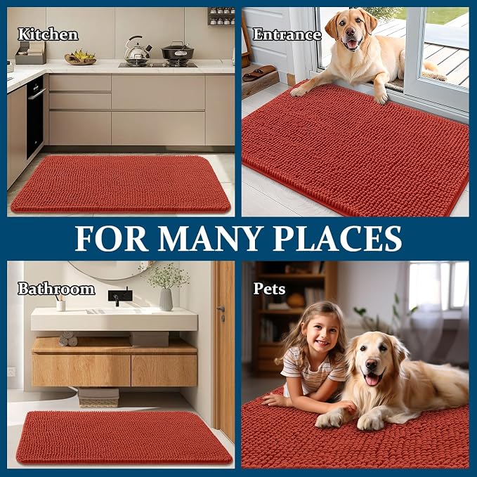 OLANLY Dog Door Mat for Muddy Paws 59x24, Absorbs Moisture and Dirt, Absorbent
