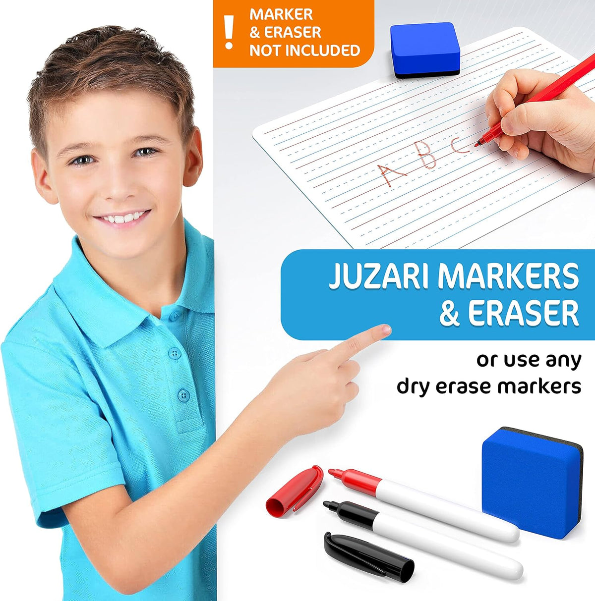 10 Pack 9x12 Mini Lined Dry Erase White Board Double Sided for Students Kid