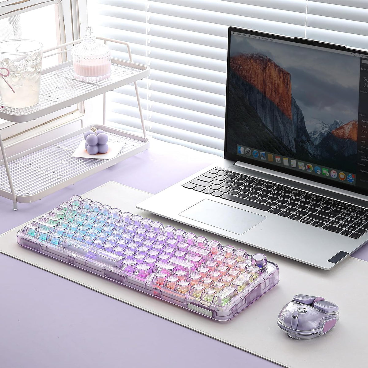 YUNZII X98 Wireless Mechanical Keyboard with Knob (Purple, Crystal Switch)
