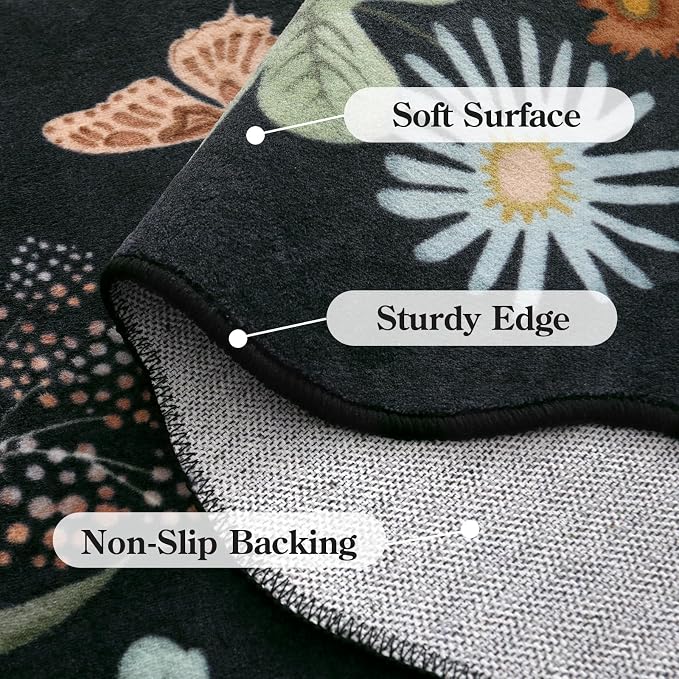 Lahome Floral Runner Rug for Hallways, Soft Washable Hallway Rugs
