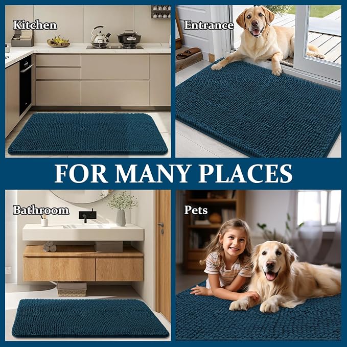 OLANLY Dog Door Mat for Muddy Paws 44x24, Absorbs Moisture and Dirt, Absorbent