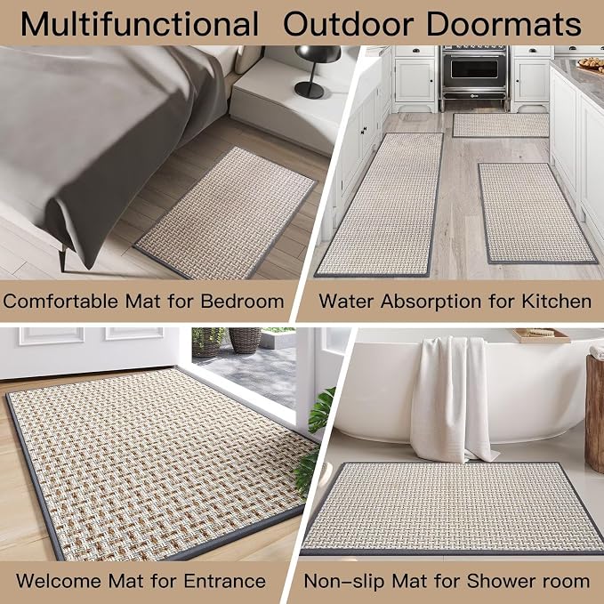 YDKGL Door Mat 31"x47", Dirt Resistant and Absorbent, Non-Slip Rubber Backing