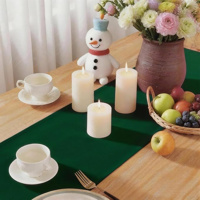 Green Table Runner, Waterproof Washable Runners 60 Inches Long | Reusable 12x60