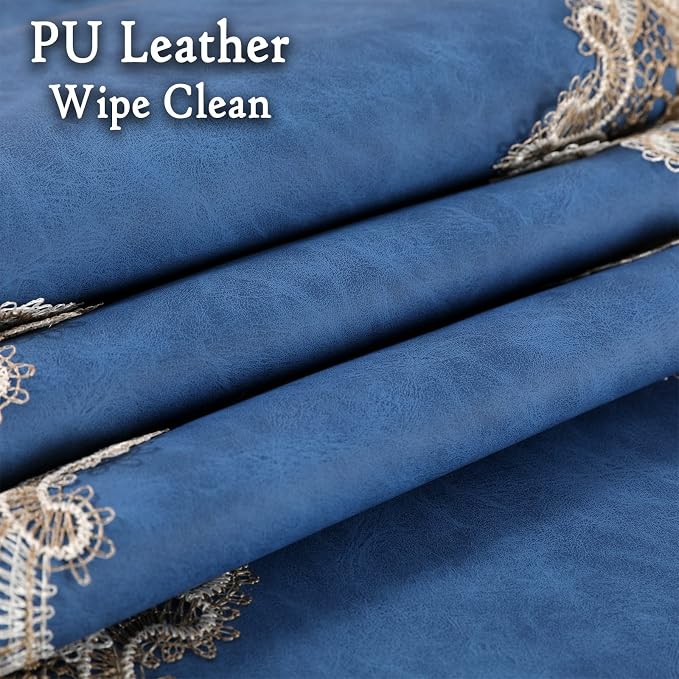 Lace Table Runner, Waterproof Oil-Proof PU Leather Table Runner