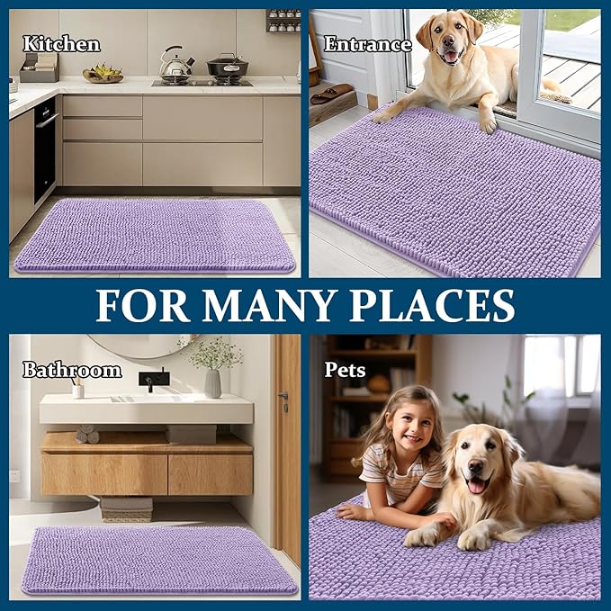 OLANLY Dog Door Mat for Muddy Paws 59x24, Absorbs Moisture and Dirt, Absorbent