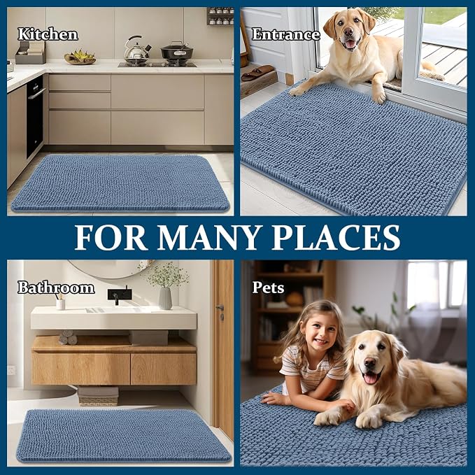 OLANLY Dog Door Mat for Muddy Paws 30x17, Absorbs Moisture and Dirt, Absorbent
