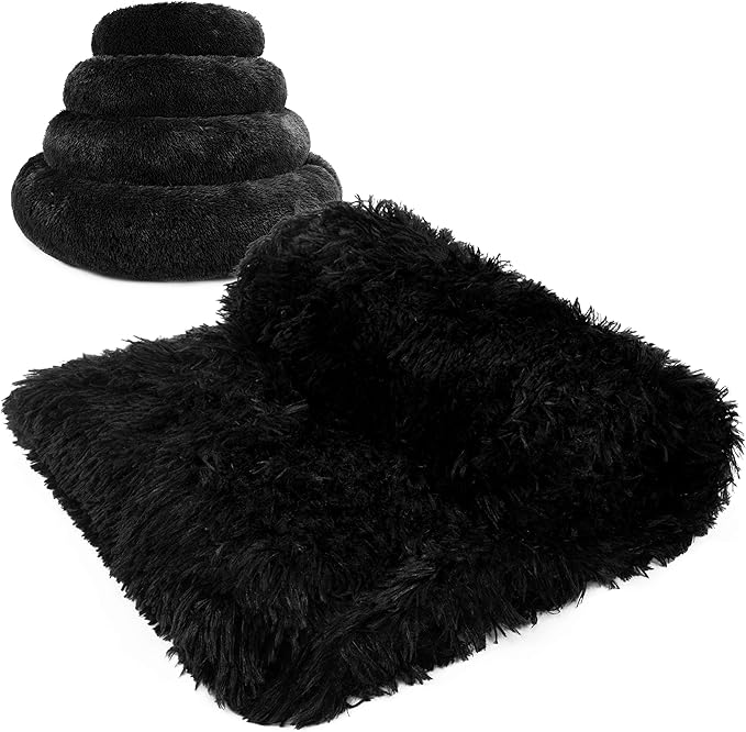 The Dog’s Blanket – Faux Fur Dog Blanket, Black, XL, 38x54
