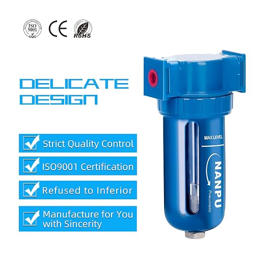 NANPU Zinc Alloy Desiccant Dryer, Compressed Air in Line Filter, Moisture Water