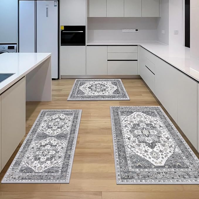 HEBE Boho Kitchen Rug Sets 3 Piece