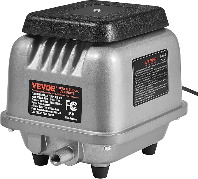 VEVOR Linear Air Pump, 90L/Min Air Flow Septic Aerator Pump, Aeration System