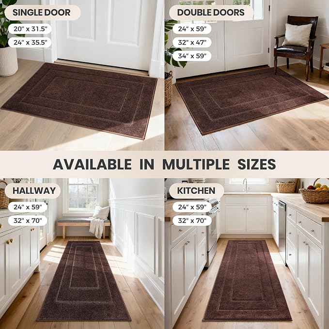 PURRUGS Dirt Trapping Door Mat 34" x 59", Non-Slip/Skid Machine Washable