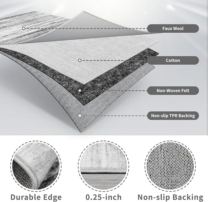 3x10 Washable Runner Rug for Family: Easy-to-Clean Runners for Hallway Entryway