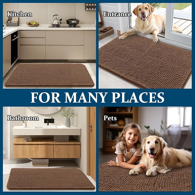 OLANLY Dog Door Mat for Muddy Paws 44x24, Absorbs Moisture and Dirt, Absorbent