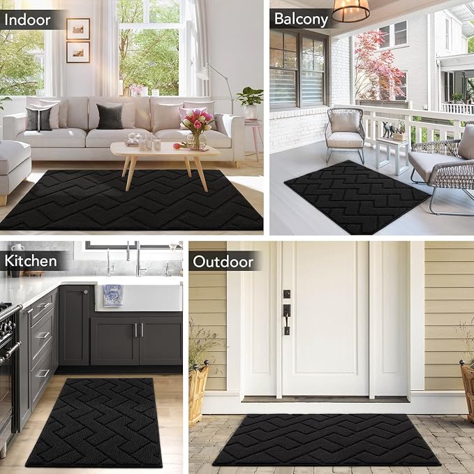 hicorfe Front Door Mat Outside Entrance, Stain and Fade Resistant, Non Slip