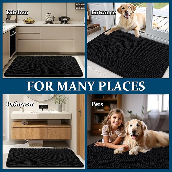 OLANLY Dog Door Mat for Muddy Paws 54x32, Absorbs Moisture and Dirt, Absorbent