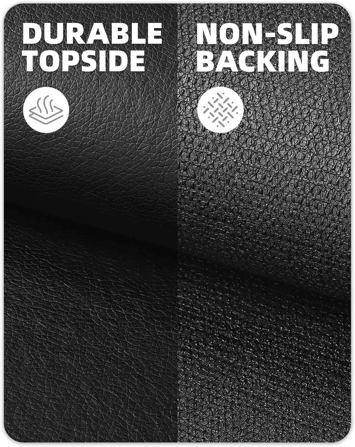 Color&Geometry Anti Scratch Ultra Thin Leather Chair Mat for Hard Floor Protection 36"x47"- Waterproof, Non-Slip, Noise Reduce, Easy Clean Home Office Floor Rug for Under Desk, Black (Rolled Packed)