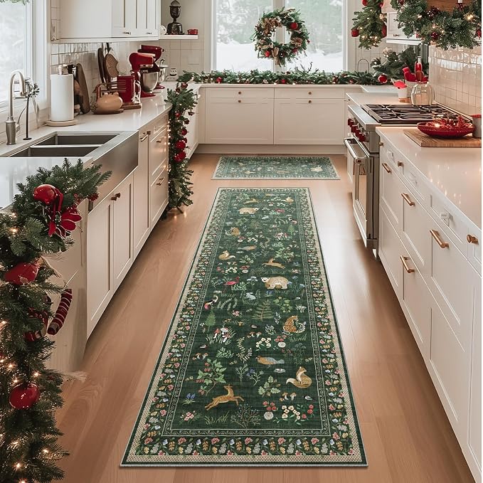 Washable Kitchen Rug Runners for Hallways: 2'6"x8' Bedroom Runner Rugs Non Slip