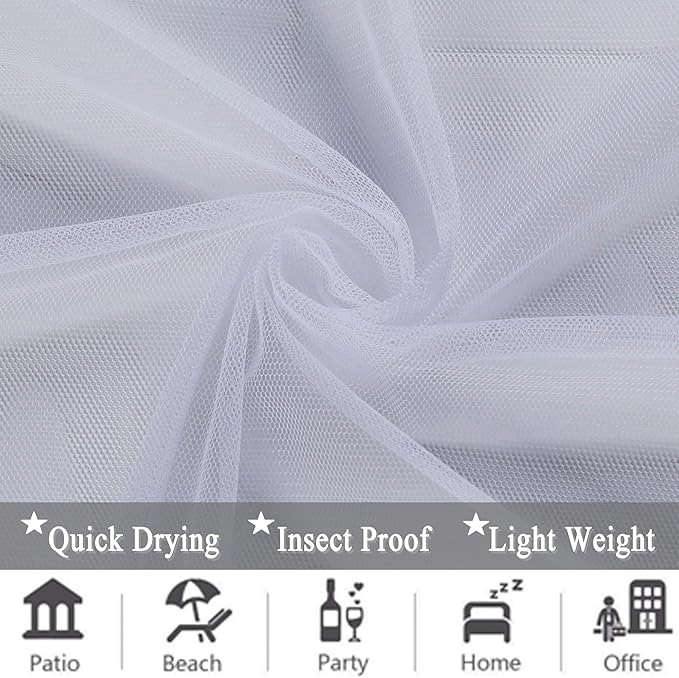 Patio Screen Mesh Outdoor Curtains Waterproof Sheer Lightweight Bug Netting