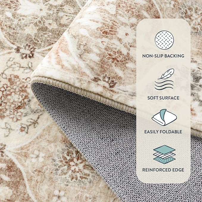 Lahome Moroccan Hallway Rug, Ultra-Thin Oriental Carpet