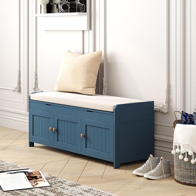 HOMEFORT 41.3" Shoe Bench with Lift Top Storage, Entryway Bench with Cushioned