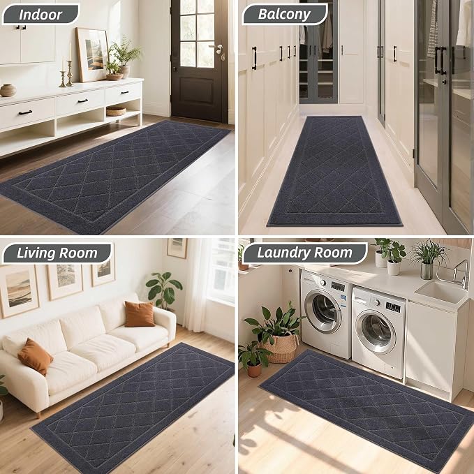 BEQHAUSE Dirt Trapper Door Mat 24" x 60", Doormat Non-Slip Entryway Rugs