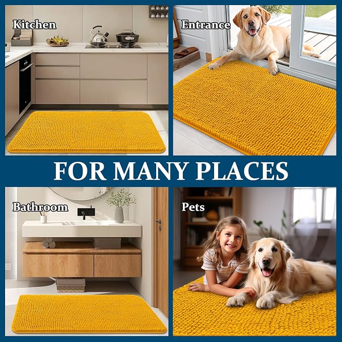 OLANLY Dog Door Mat for Muddy Paws 24x16, Absorbs Moisture and Dirt, Absorbent