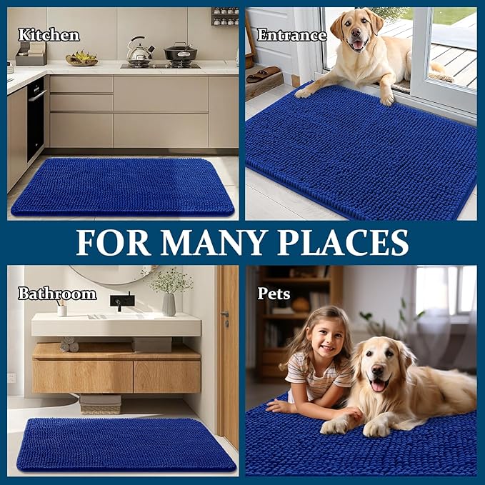 OLANLY Dog Door Mat for Muddy Paws 47x24, Absorbs Moisture and Dirt, Absorbent