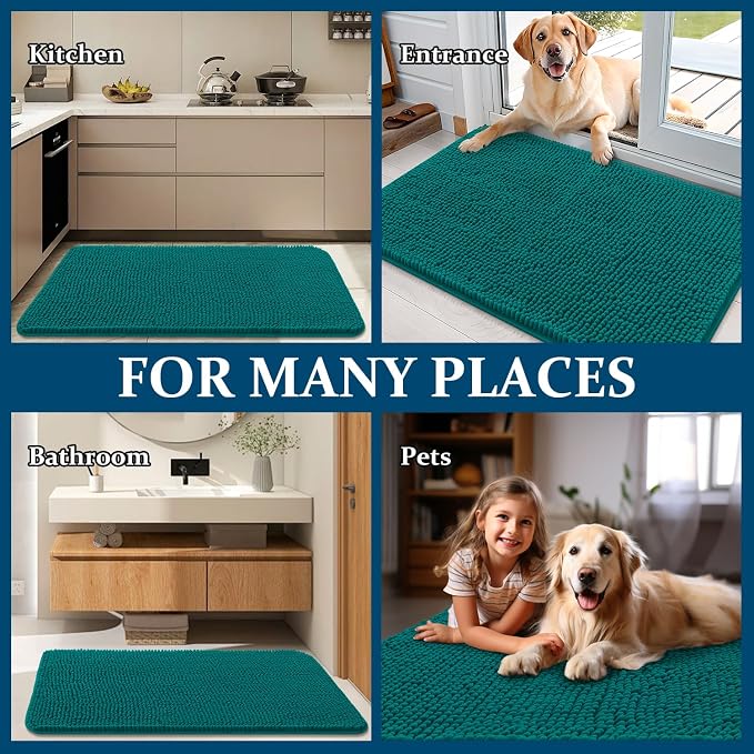 OLANLY Dog Door Mat for Muddy Paws 48x30, Absorbs Moisture and Dirt, Absorbent