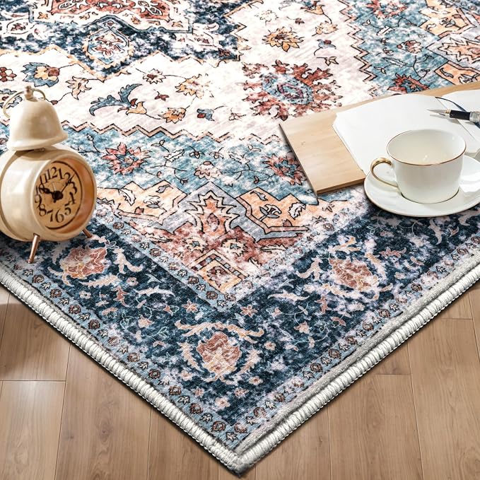 SERISSA 5x7 Boho Area Rug, Washable Large Rugs
