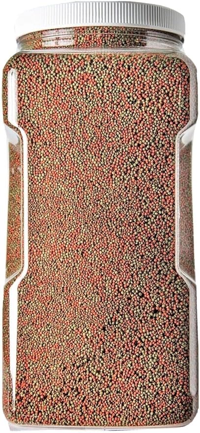 Aquatic Foods Inc. 1mm Ultra Mix of Blackworm, Intense Red, Green GRO Floating Pellets for Discus, Cichlids, All Tropicals, Koi and Pond Fish…8oz Small Jar
