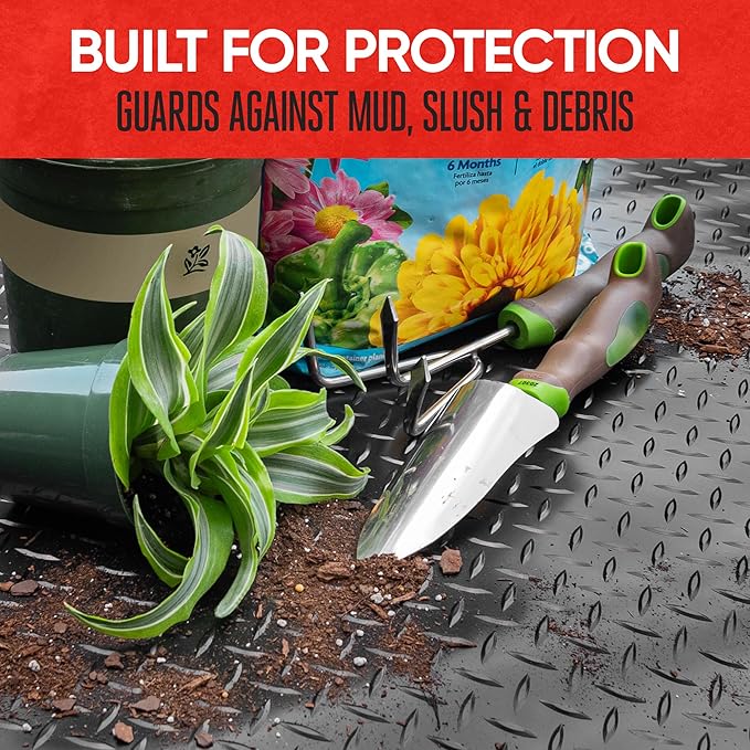 Motor Trend Utility Truck Bed Mat – All Weather Rubber Truck Bed Liner Mat Universal Size, Heavy Duty Protection for Your Truck,Van, or SUV, Pickup, Trim to Fit, Black, 4' x 6'