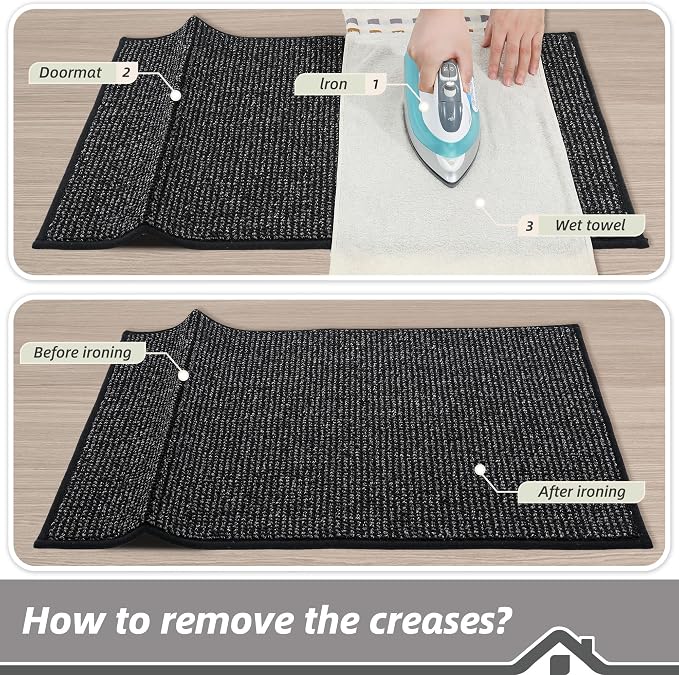 BEQHAUSE Dirt Trapper Door Mat 24" x 36", Non-Slip Washable Doormats Entrance