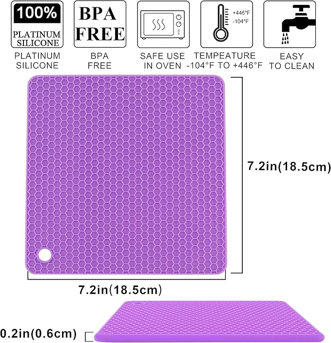 6 Pack Silicone Trivet Mat, Silicone Trivets