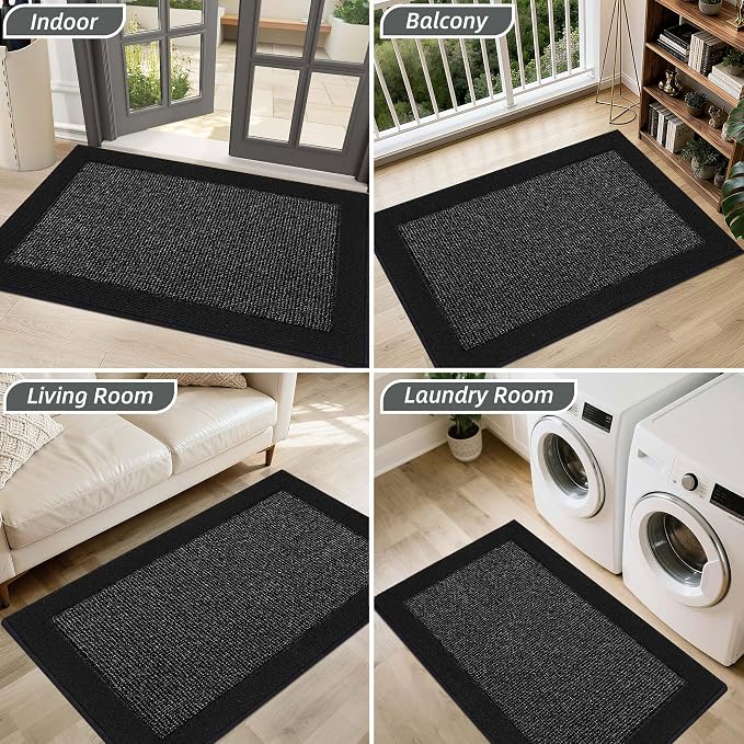 BEQHAUSE Indoor Door Mat 24" x 36", Dirt Trapper Door Mats Non-Slip Entryway