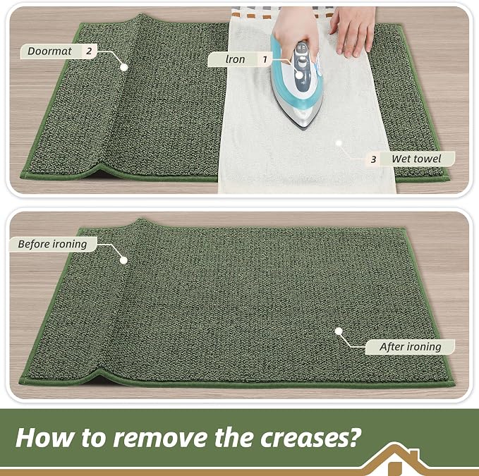 BEQHAUSE Dirt Trapper Door Mat 20" x 32", Non-Slip Washable Doormats Entrance