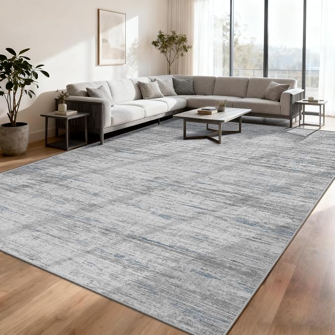8x10 Area Rugs for Living Room, Modern Abstract Non-Slip Backing Washable Rugs