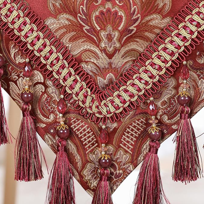 Luxury Vintage Table Runner Embroidery Jacquard Fabric