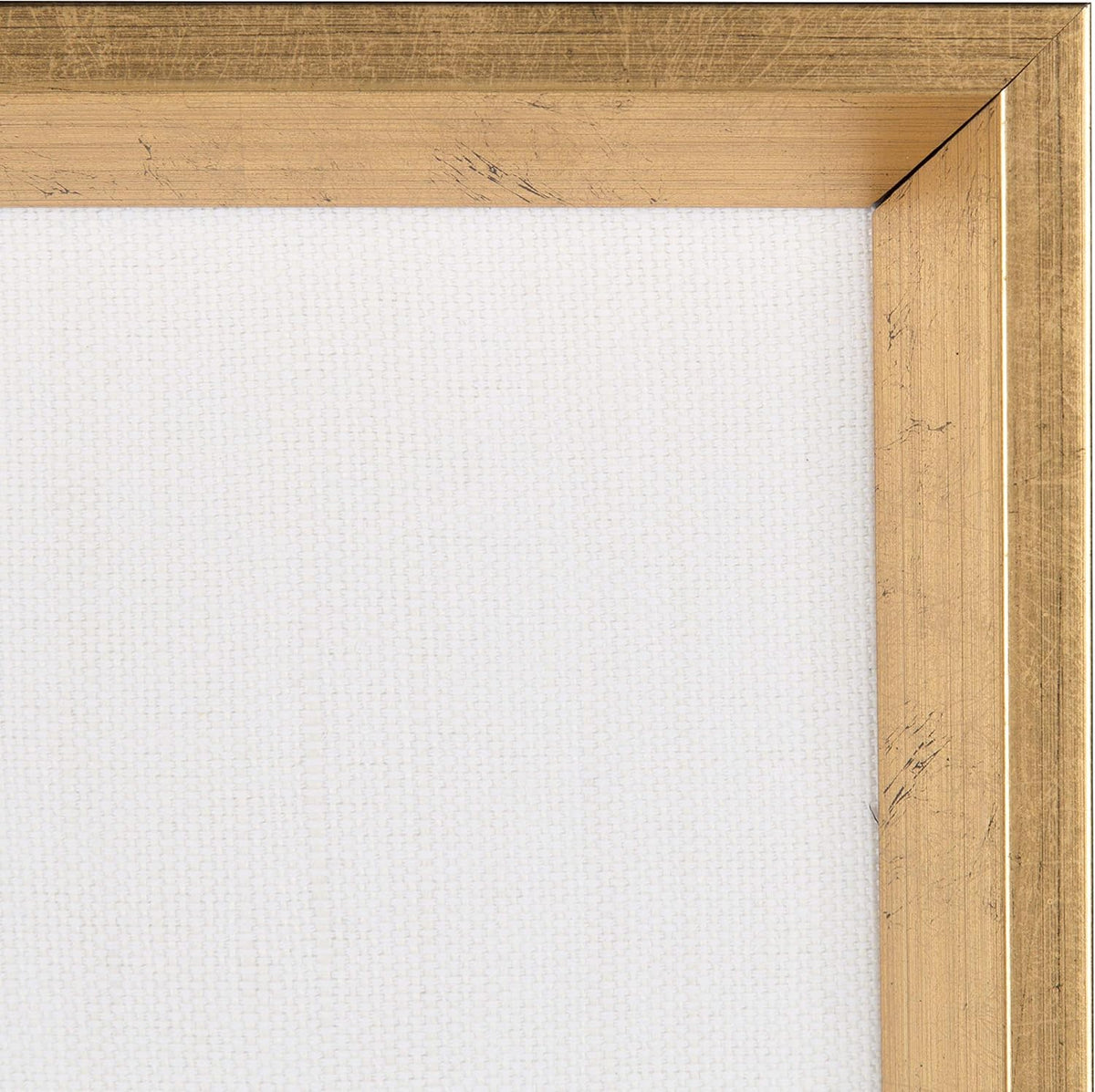 Kate and Laurel Calter Framed Linen Fabric Pinboard, 21.5x27.5, Gold