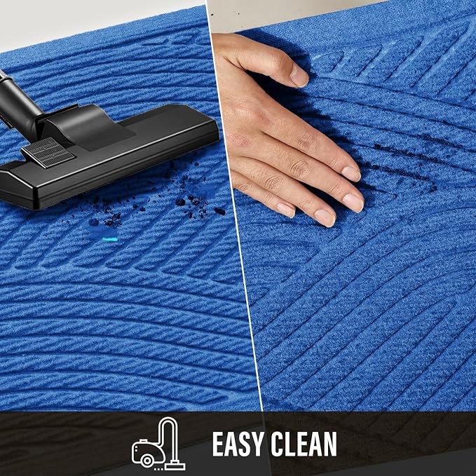 HIYARD Sturdy Front Door Mat, Absorbent Muddy Dirt Resist Welcome Door Mats