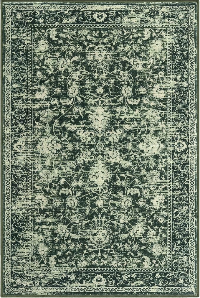 KILOCOCO Small Area Rug 2x3 Entryway Rugs Printed Vintage Floral Washable Rug