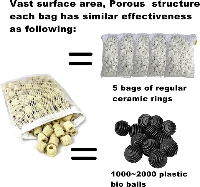 Ceramic Filter Media Bio Filter Rings 1lb / 2lb / 4lb / 8lb