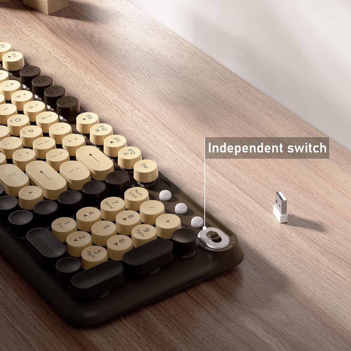 MPTOG Bluetooth Wireless Computer Keyboard (Coffee)