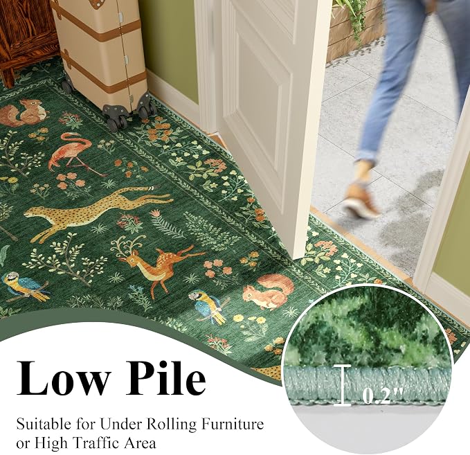DUKINO 2x3 Rug, Washable Animal Rugs
